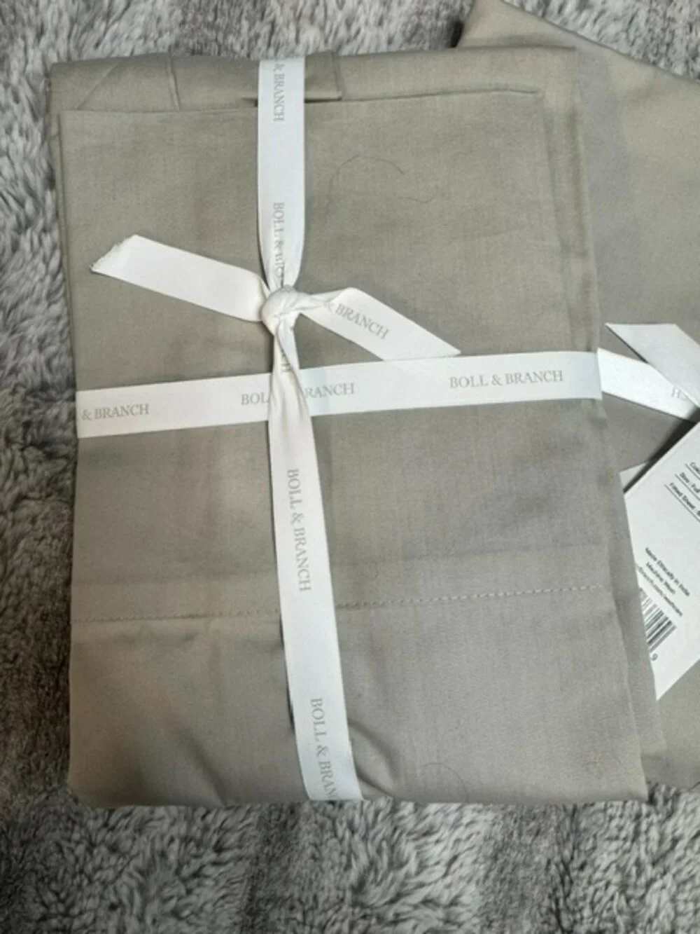 NWT Boll & Branch Percale Fitted Sheet (Full) + Pillowcases (Standard) | Pewter